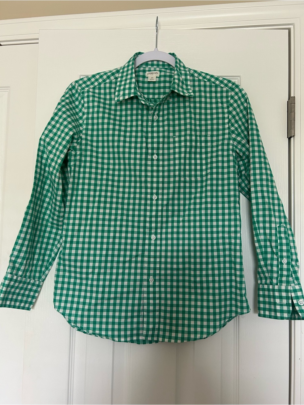 Crewcuts Green & White Gingham Button-Down Shirt